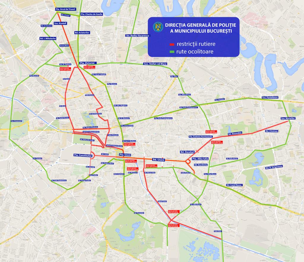 Harta restrictii maraton 42k bucuresti