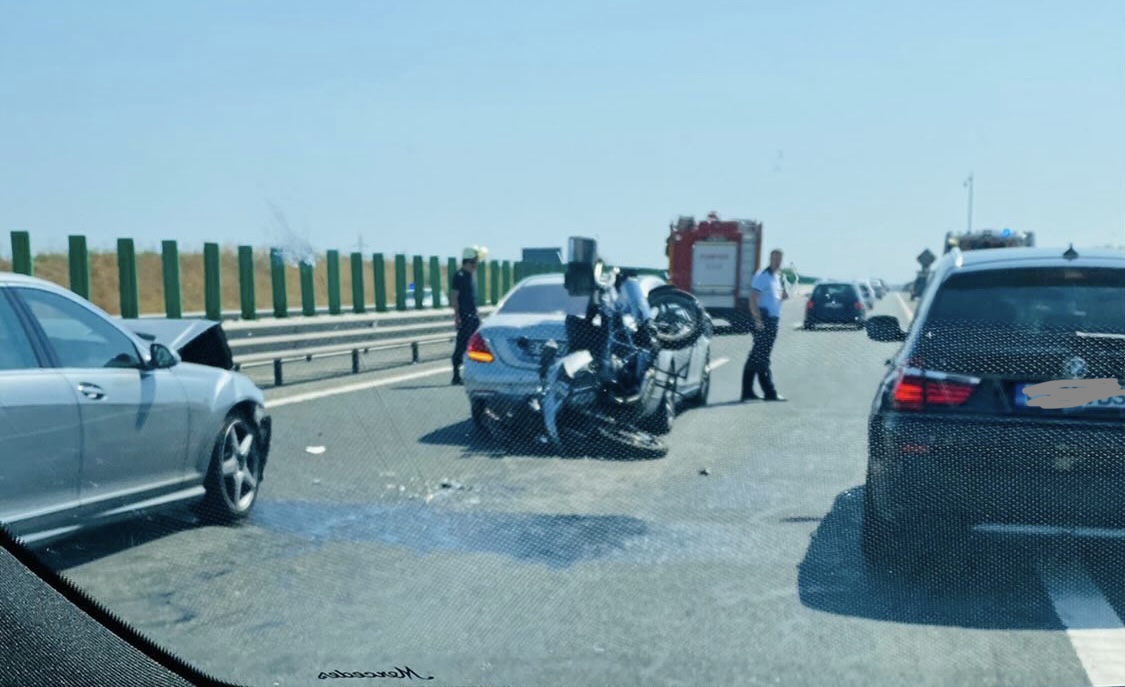 Accident moto pe autostrada A2 la km 206