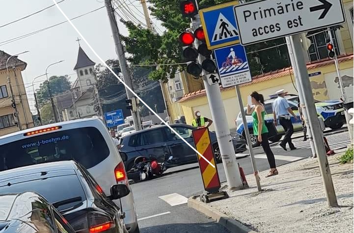 Accident moto pe strada Constituției din Sibiu