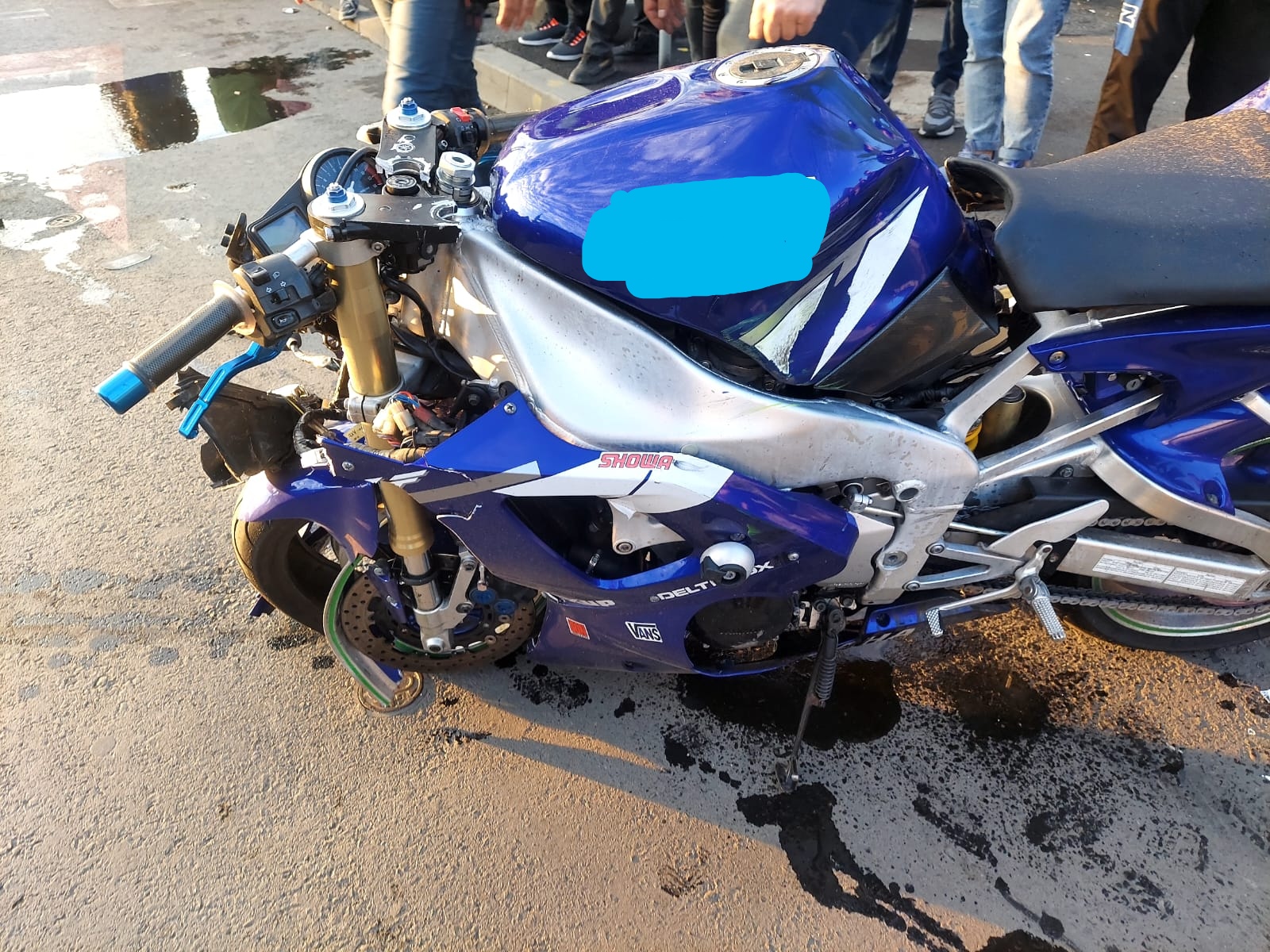 Accident moto pe strada Transilvaniei din Buzău