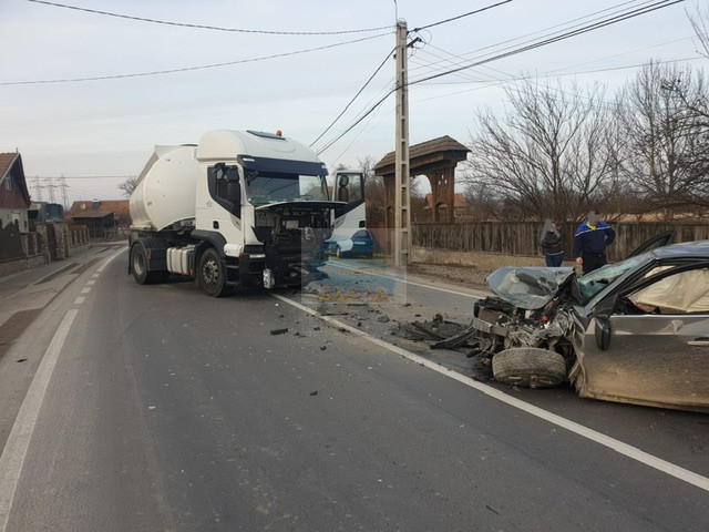 Accident rutier pe DN11 în localitatea Sântionlunca