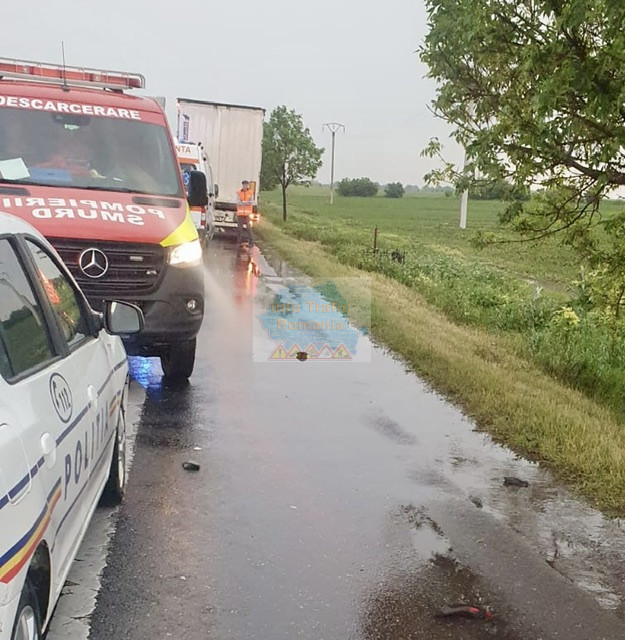 Accident moto pe E85 Cioranca - Costești
